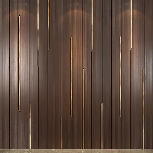 Wood veneer clapboard modeling background wall 3d model