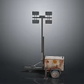 Industrial Mobile Lighting Unit With Wheeled Base And Multiple Light Panels For Construction Sites