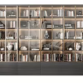Modern Bookcase Glass Bookcase 3d model