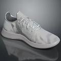 White Lightweight Sports Shoes With Lace Up Design And Comfortable Sole