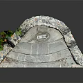 Decorative Stone Garden Structure With Steps Circular Platform Small Panel And Green Vines 3d model