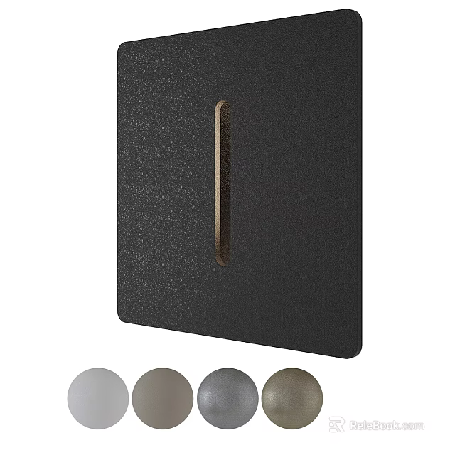 Modern Black Wall Lamp With Metal Strip And Multiple Color Options 3d model 