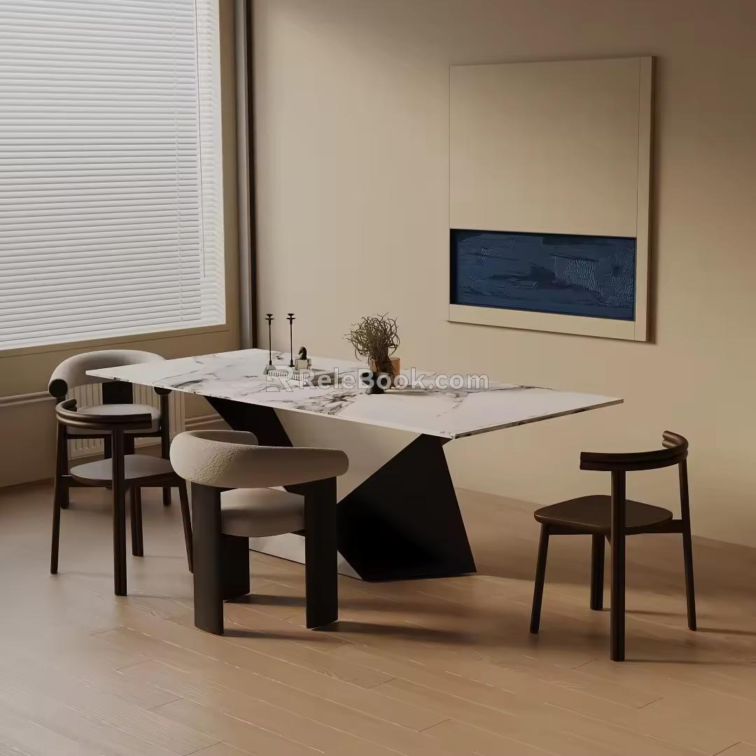 Modern table combination 3d model
