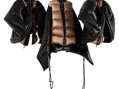 Down jacket hanging on a hanger 3d model