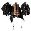 Down jacket hanging on a hanger 3d model