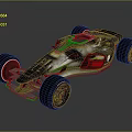 Futuristic Racing Car Featuring Sleek Dark Body Large Tires And Red Accent Details