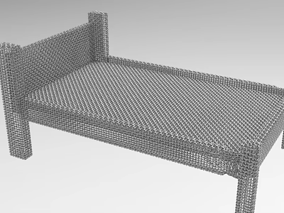 Double Bed With Wireframe Mesh Design Modern Minimalist Simple Frame And 3d model