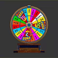 Colorful Roulette Wheel With Numbers Spin Button Jackpot Text And Stable Base For Daily Use 3d model