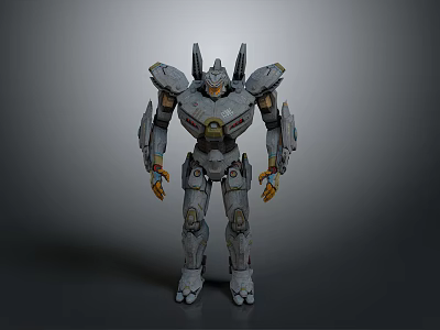 Sci Fi Robot Character With Armored Body And Mechanical Joints Design 3d model