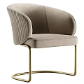Modern Navy Blue Velvet Accent Chair With Pleated Armrest And Gold Metal Legs