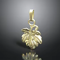 Golden Leaf Shaped Pendant As Stylish Lifestyle Accessory For Daily Use