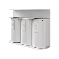 Three Compartment White Kitchen Trash Bins For Recycling And Waste Management Organization