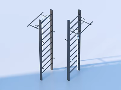 Sturdy Black Metal Storage Racks With Multiple Layers For Home Organization 3d model