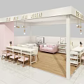 Stylish Beauty Salon With Manicure Eyelash Extension Pink Interior And White Furniture