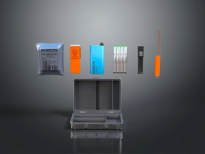 Organized Tool Set With Open Storage Case And Colorful Packaged Equipment 3d model