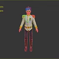 Blonde Haired Game Movie Character With White Uniform Gold Epaulets Blue Pants And Black Boots