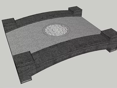 Stone Arch Bridge With Central Circular Design And Traditional Stone Piers 3d model