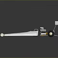 Streamlined Black and Yellow Striped Dragster with Red Wheels and Rear Wing