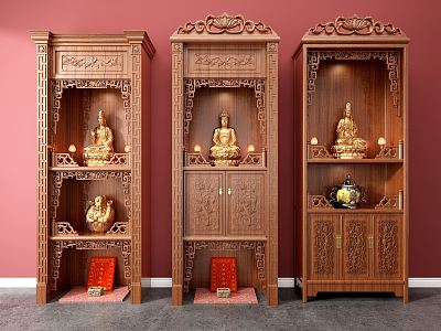 Chinese-style Buddhist Shrine Cabinet model