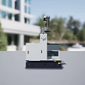 Industrial Robotic Arm Mounted On Automated Machine Base With Control Panel 3d model