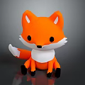 Cartoon Fox Game Movie Character With Orange Fur White Belly Black Eyes And Plush Paws