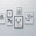 Nordic Photo Wall Hanging Picture Frame Combination 3d model