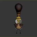 Game And Movie Character With Raccoon Like Features Bee Stripes White Wings And Big Eyes