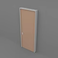 Modern Brown Swing Door With Silver Frame And Handle Design 3d model
