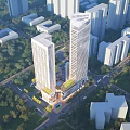 Modern Birds Eye View Urban Planning With Tall Buildings Green Spaces And Roads