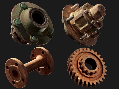 vintage parts old parts gear 3d model