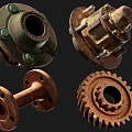 vintage parts old parts gear 3d model