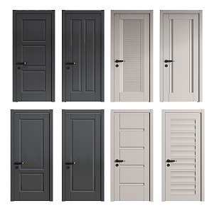 American-style swing door single door 3d model