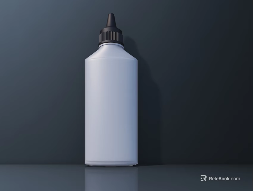 Stylish White Ceramic Vessel With Black Cap And Modern Design On Dark Background 3d model 