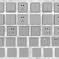 Modern switch socket panel 3d model