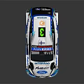 Ford Rally Racing Car With White Blue Green Livery And Abu Dhabi M Sport Logos
