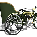 Vintage LLOYD Motorcycle Classic Green Design With Brown Seat And Spoked Wheels