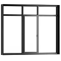 Modern Casement Windows With Various Designs And Black Frame Styles 3d model