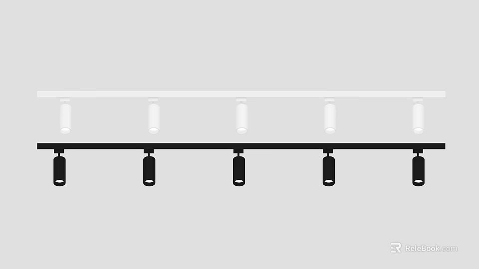 Modern Ceiling Lighting Row Design With Downlights And Spotlights For Home Interior 3d model 