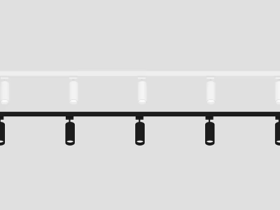Modern Ceiling Lighting Row Design With Downlights And Spotlights For Home Interior 3d model