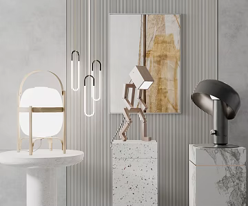 Modern lamp combination table lamp ornament combination 3d model