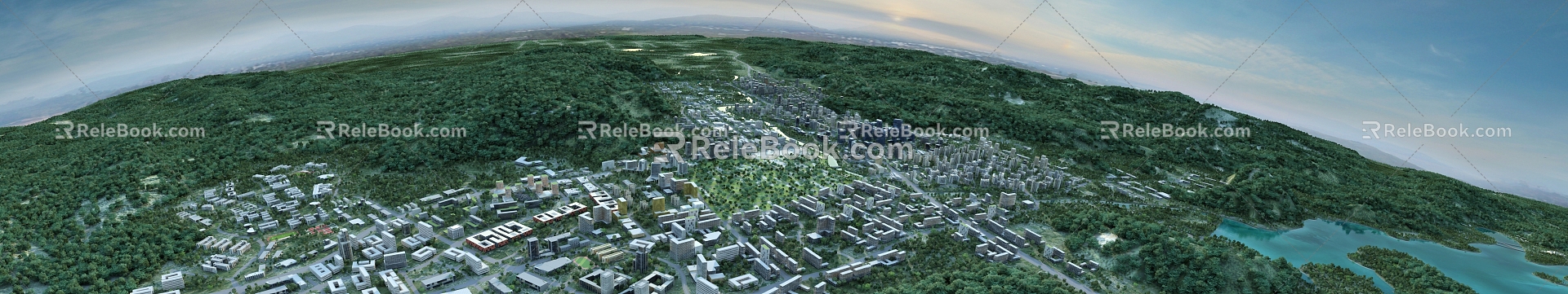 Modern Aerial View Location Aerial View 3d model