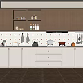 Modern Kitchen Interior With Wooden And White Cabinets Patterned Wooden Flooring And Refrigerator