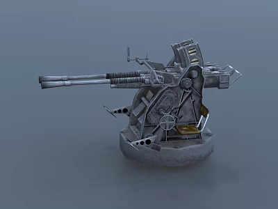 Detailed 3D Model Of Heavy Machine Gun With Metal Bracket And Mechanical Components 3d model