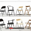 Modern Dining Chairs With Various Folding Designs Metal Frames And Beige Black Colors