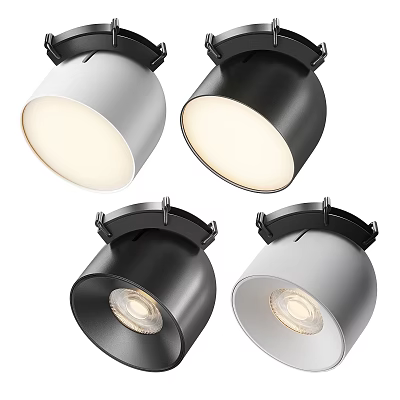 Sleek Modern Black And White Ceiling Mounted Downlights And Spotlights Indoor Lighting Fixtures 3d model