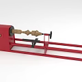 Industrial Red Wood Lathe Machine With Rotating Wooden Workpiece And Sturdy Stand