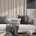 Modern Textured Gray Black And White Decorative Pillows On Sofa Living Room