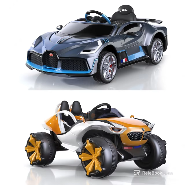 Electric Toy Cars for Kids with Sports Car and Off-Road Fun Ride On Designs 3d model 