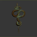 Bronze Coiled Snake Sculpture with Patina Finish and Artistic Design