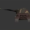 Detailed Military Tank 3D Model Featuring Camouflage Paint Long Barrel And Tracks
